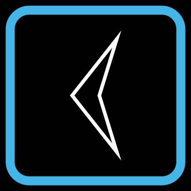 Ok ucu sol vektör simgesi bir çerçeve içinde