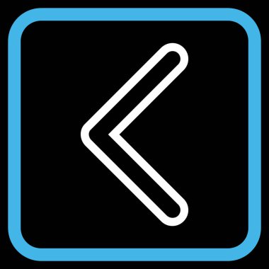 Ok ucu sol vektör simgesi bir çerçeve içinde