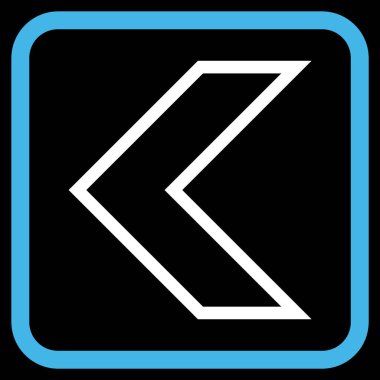 Ok ucu sol vektör simgesi bir çerçeve içinde