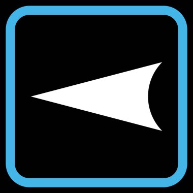 Ok ucu sol vektör simgesi bir çerçeve içinde