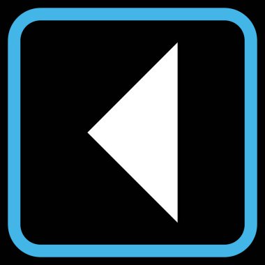 Ok ucu sol vektör simgesi bir çerçeve içinde