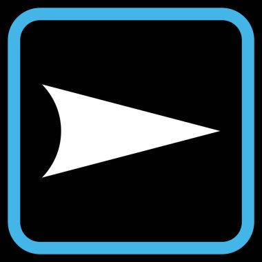 Ok ucu doğru vektör simgesi bir çerçeve içinde