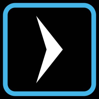 Ok ucu doğru vektör simgesi bir çerçeve içinde