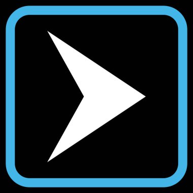 Ok ucu doğru vektör simgesi bir çerçeve içinde