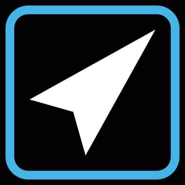 Ok ucu sağ yukarı vektör simgesi bir çerçeve içinde