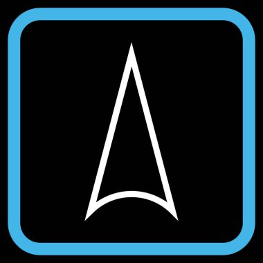 Vektör simgesi bir çerçeve içinde yukarı ok ucu