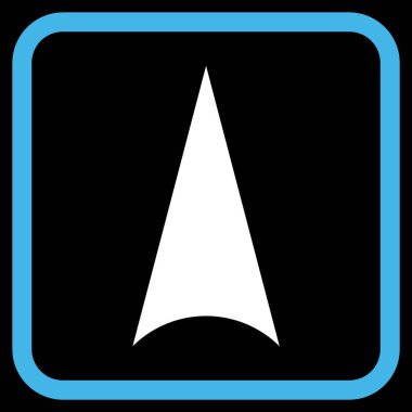 Vektör simgesi bir çerçeve içinde yukarı ok ucu