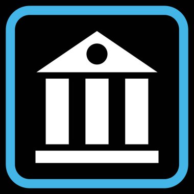 Banka Binası vektör simgesi bir çerçeve içinde