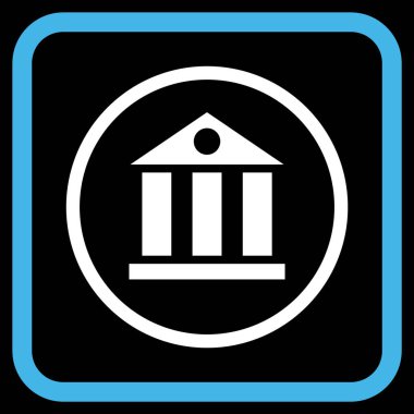 Banka Binası vektör simgesi bir çerçeve içinde