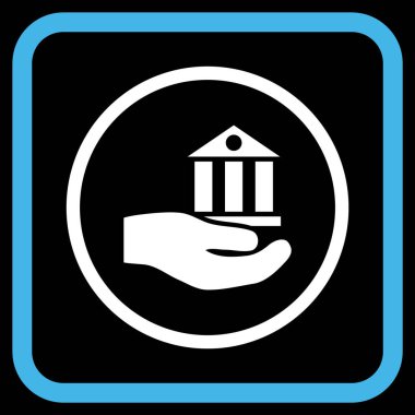 Banka hizmet vektör simgesi bir çerçeve içinde