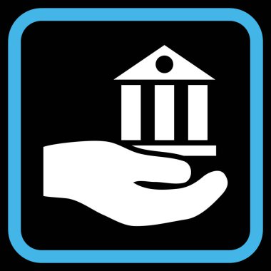 Banka hizmet vektör simgesi bir çerçeve içinde
