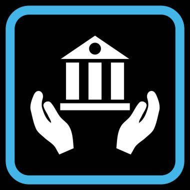 Banka hizmet vektör simgesi bir çerçeve içinde