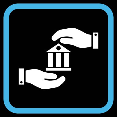Banka hizmet vektör simgesi bir çerçeve içinde