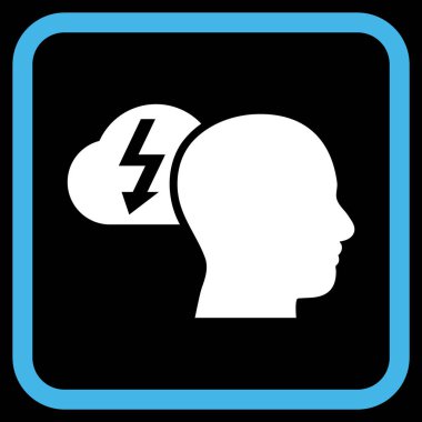 Beyin fırtınası vektör simgesi bir çerçeve içinde