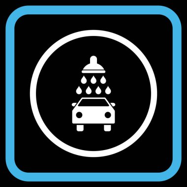 Araba duş vektör simgesi bir çerçeve içinde