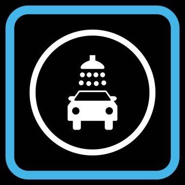 Araba duş vektör simgesi bir çerçeve içinde