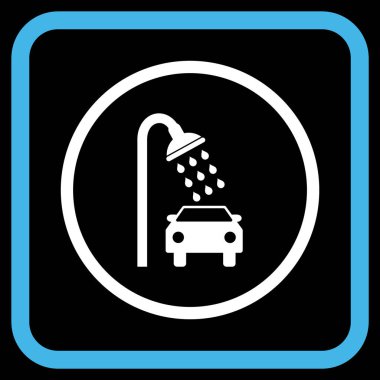 Araba duş vektör simgesi bir çerçeve içinde