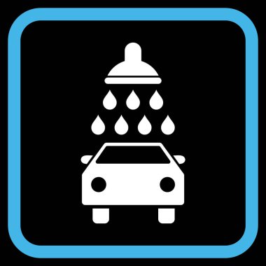 Araba duş vektör simgesi bir çerçeve içinde