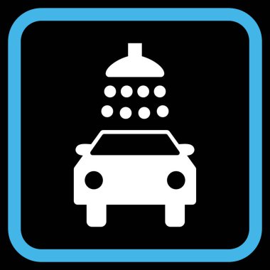 Araba duş vektör simgesi bir çerçeve içinde