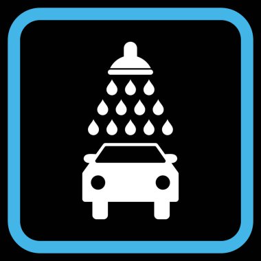 Araba duş vektör simgesi bir çerçeve içinde