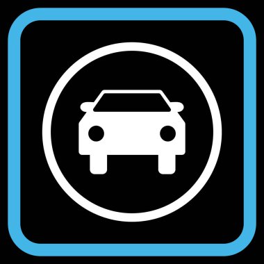 Araba vektör simgesi bir çerçeve içinde