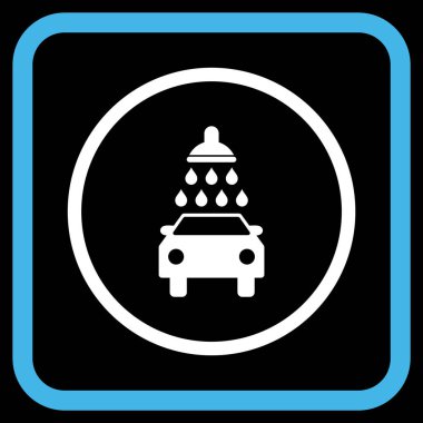 Oto yıkama vektör simgesi bir çerçeve içinde