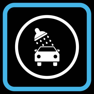 Oto yıkama vektör simgesi bir çerçeve içinde