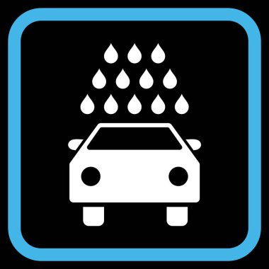 Oto yıkama vektör simgesi bir çerçeve içinde