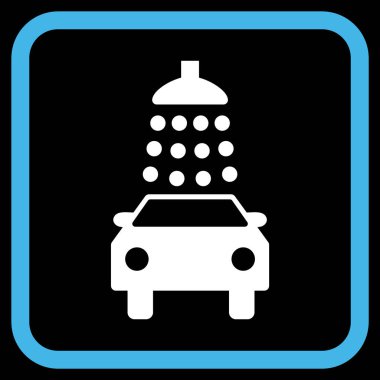 Oto yıkama vektör simgesi bir çerçeve içinde