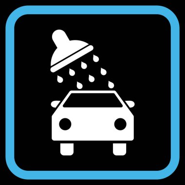 Oto yıkama vektör simgesi bir çerçeve içinde