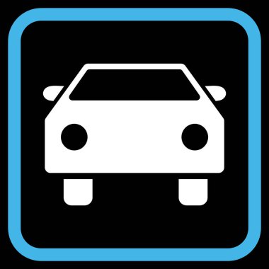 Araba vektör simgesi bir çerçeve içinde