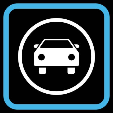 Araba vektör simgesi bir çerçeve içinde