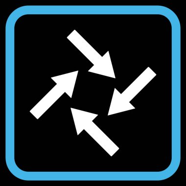 Merkezcil oklar bir çerçeve içinde simge vektör