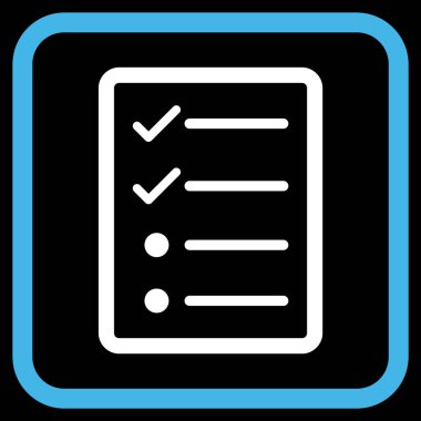 Denetim listesi sayfa vektör simgesi bir çerçeve içinde