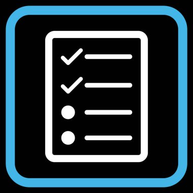 Denetim listesi sayfa vektör simgesi bir çerçeve içinde