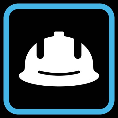 İnşaat kask vektör simgesi bir çerçeve içinde