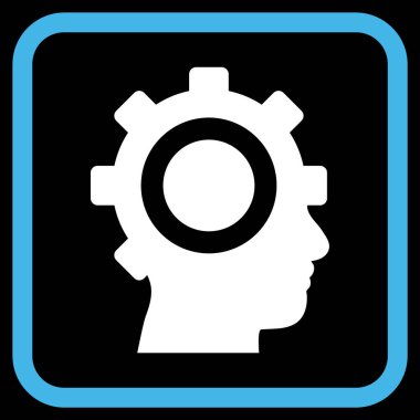 Cyborg dişli vektör simgesi bir çerçeve içinde