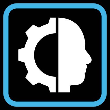 Cyborg dişli vektör simgesi bir çerçeve içinde