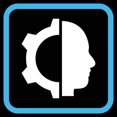 Cyborg dişli vektör simgesi bir çerçeve içinde