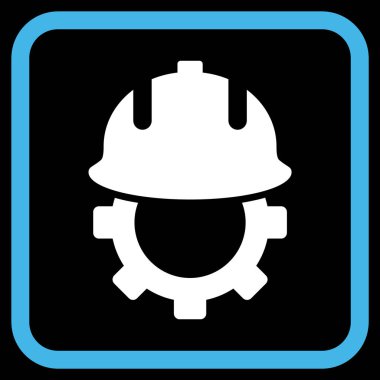 Geliştirme kask vektör simgesi bir çerçeve içinde