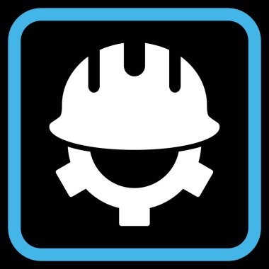 Geliştirme kask vektör simgesi bir çerçeve içinde