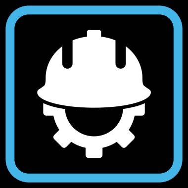 Geliştirme kask vektör simgesi bir çerçeve içinde