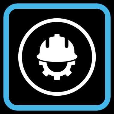 Geliştirme kask vektör simgesi bir çerçeve içinde