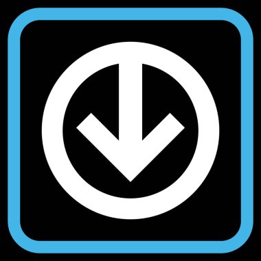 Vektör simgesi bir çerçeve içinde aşağı yön