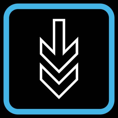 Vektör simgesi bir çerçeve içinde aşağı yön