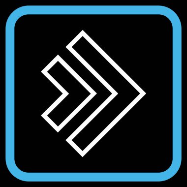 Yöne doğru vektör simgesi bir çerçeve içinde