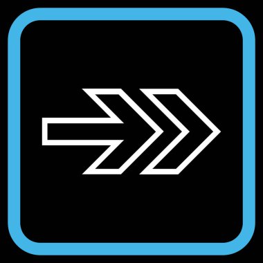 Yöne doğru vektör simgesi bir çerçeve içinde