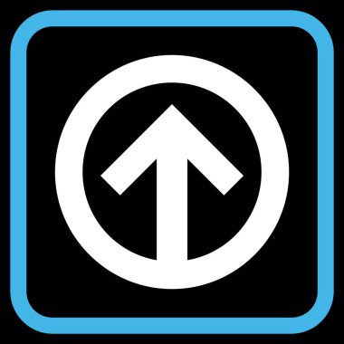 Yön yukarı vektör simgesi bir çerçeve içinde