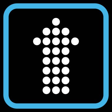 Vektör simgesi bir çerçeve içinde yukarı noktalı ok