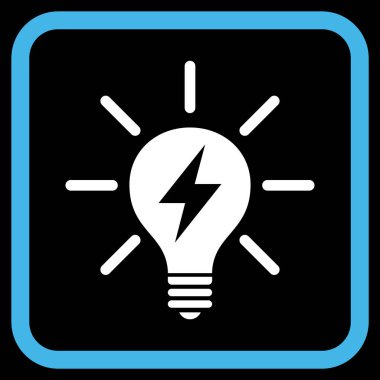 Elektrik ışık ampul vektör simgesi bir çerçeve içinde